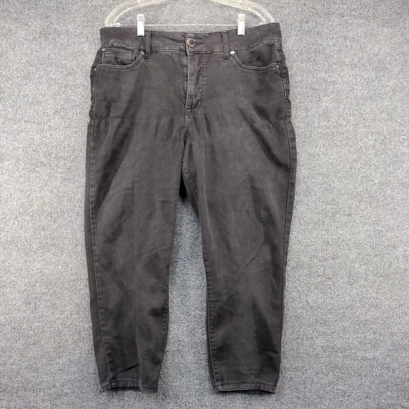 Seven7 Women's Booty Shaper Straight Leg Jeans Black 16 5-Pocket Dark Wash - Picture 2 of 16